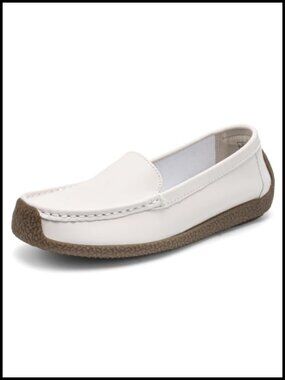 Women's Leather Loafers Slip-Ons Comfortable Driving Walking Shoes